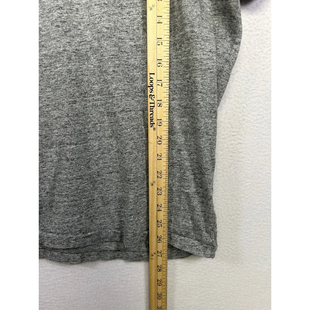 Collegiate Polo Ralph Lauren Mens Large Gray Heathered Graphic Script T-Shirt